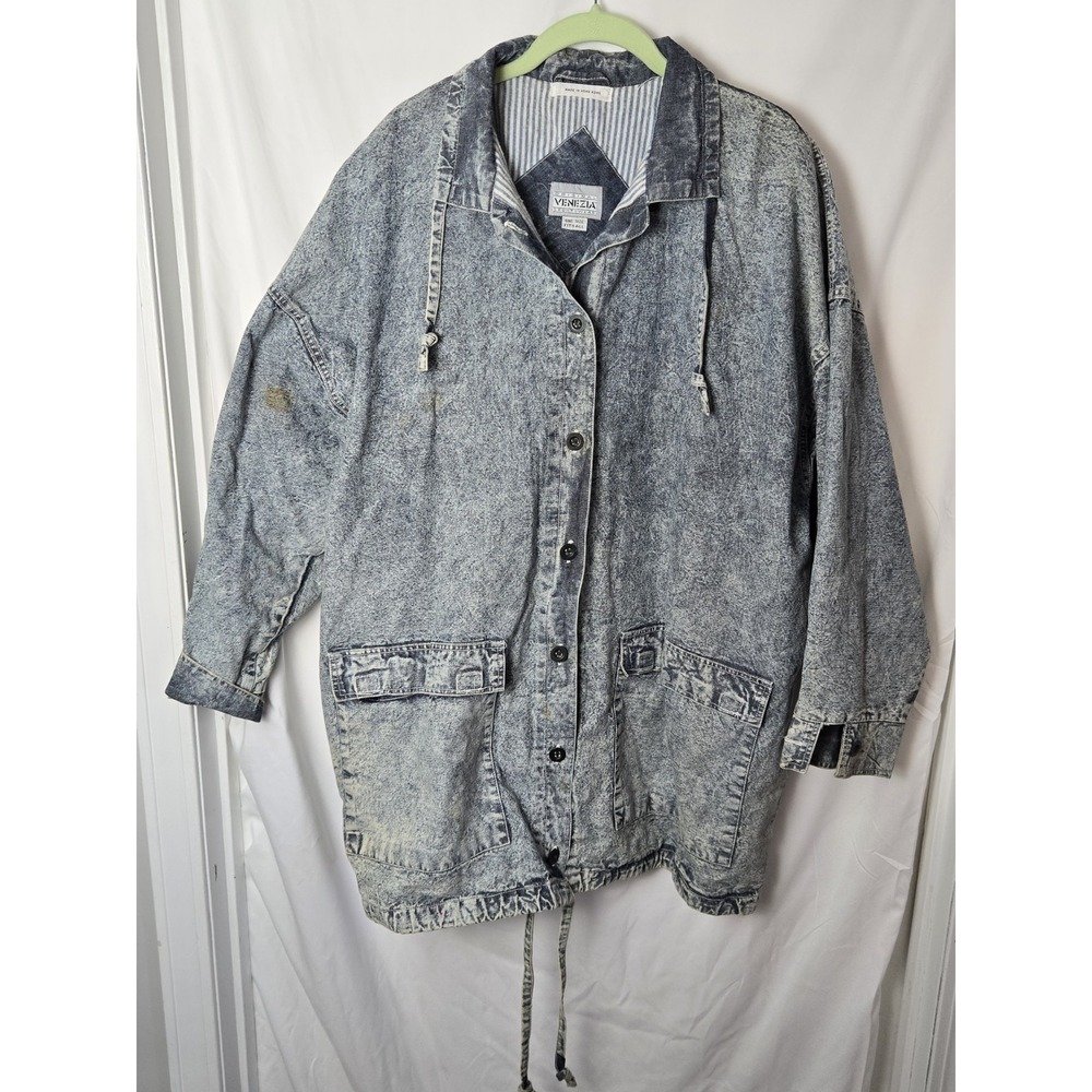 Vintage 80's Venezia Sportswear Acid Wash oversize jacket one size fits all
